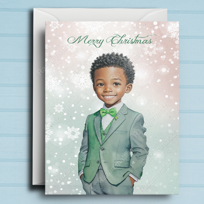 Black Boy O Christmas Card